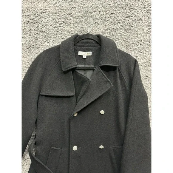 Adam Lippes Collective Black Wool Trench Coat Size 2 $548 - Picture 3 of 9